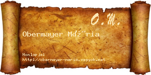 Obermayer Mária névjegykártya